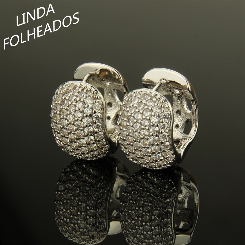 

High Quality New Fashion Micro Zirconia Copper Brincos Jewelry for Women Bridal Wedding Hoop Earrings Gift Anniversary