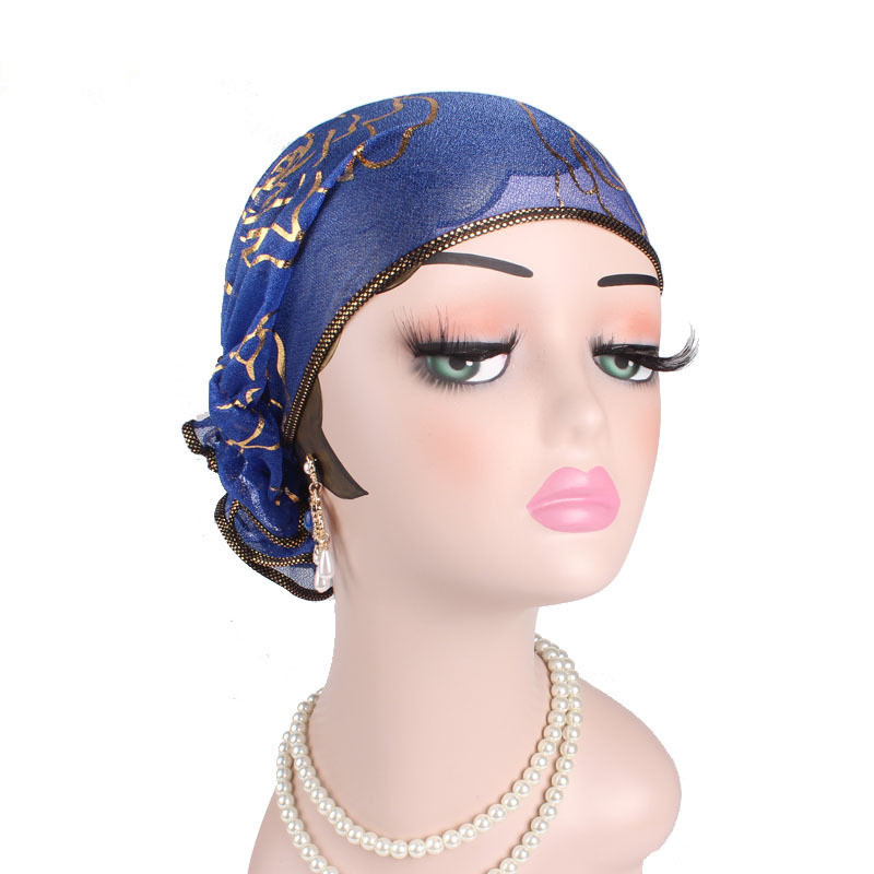 

Beanie/Skull Caps Spring Autumn Flower Turban Hat Muslim Stretch Ruffle Hair Hats Beanie Bandanas Scarf Head Wrap Headwear For Women 88, White