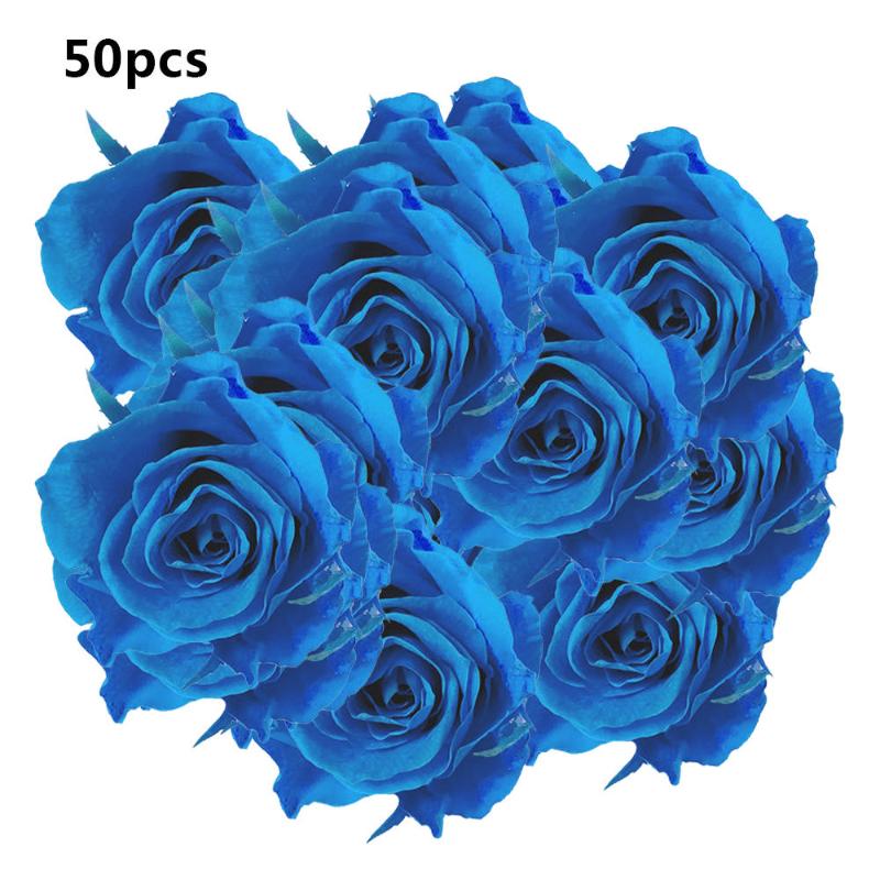 

50PCS Artificial Rose Simulation Flower Ornaments Artificial Flowers For Decoration Wedding Garden Christmas Flower, Purple