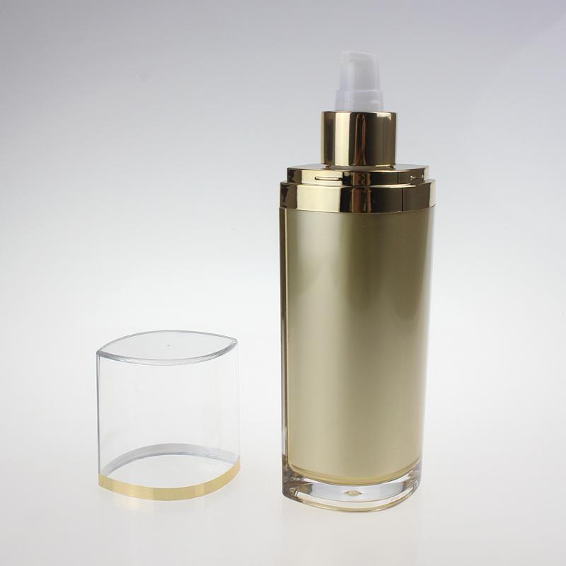 

4oz Gold Plastic Lotion Bottle 120ml with Clear Lid Hot Sale