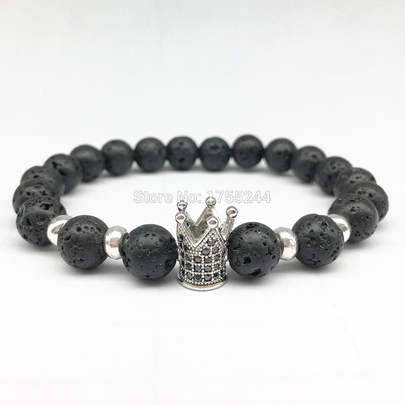 

CZ0056 Hot Sale 2020 New Design Energy Men`s Bracelet Fashion Lava Crown Charm Bracelet Powerful Jewelry Wholesale Free Shipping