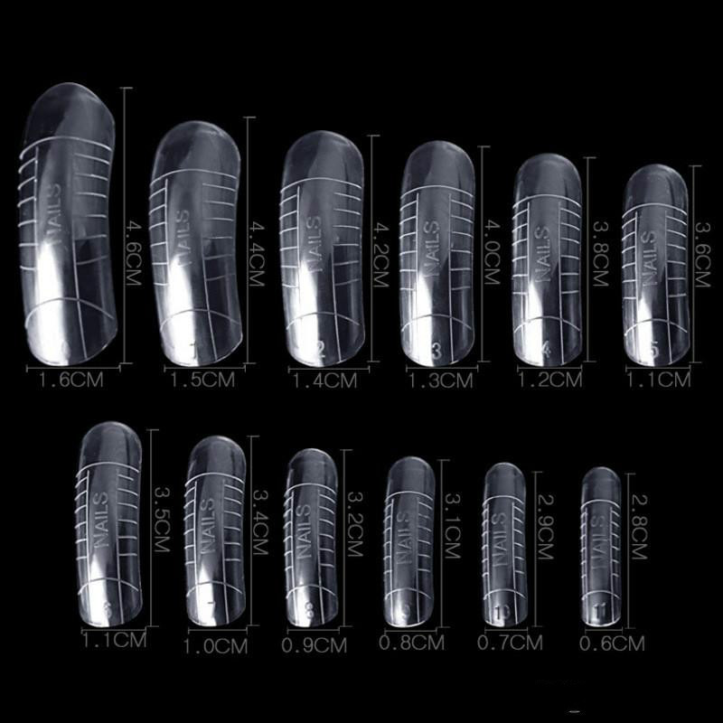 

240pcs/set False Nail Tips Clear Cover Acrylic Nail Mold Nail Art Tools False Nails with Scale Tool Crystal Extension Uñas Falsas, See picture