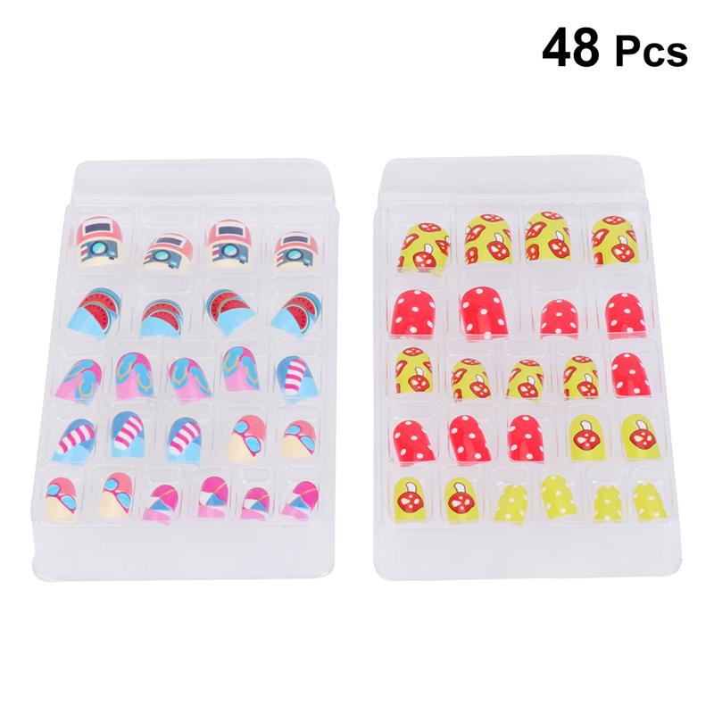 

2 Packs Kids Nail Art Patch Adorable Manicures Patch Decor Children Nail Art Decor (Ramdom Pattern, Style 1
