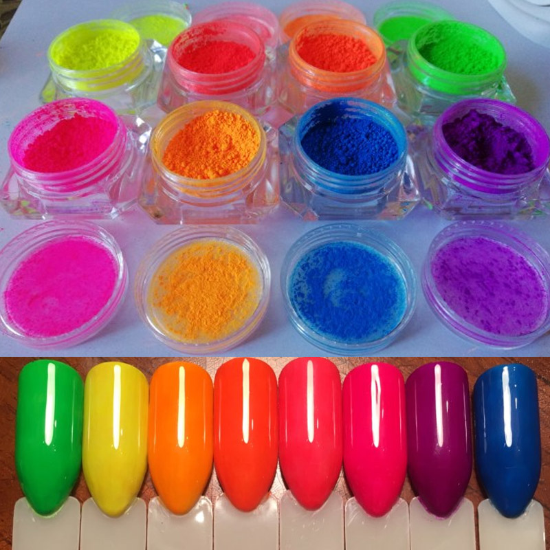 

8colors/lot Neon Pigment Powder Ombre Neon Pigments Gradient Nail Powder Gradient Pigments Dust Nails Decorations