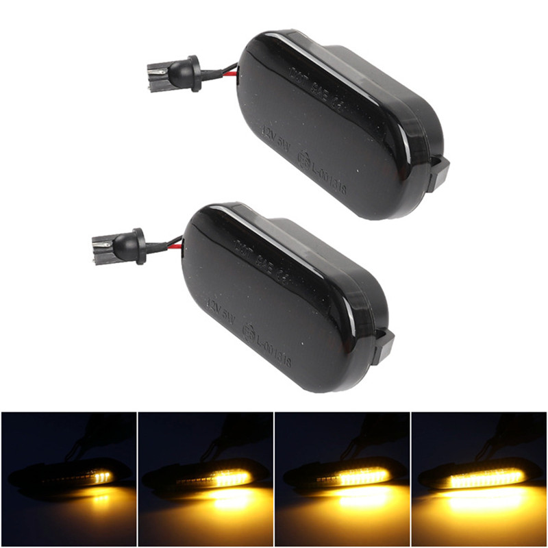 

Led Side Marker Lights Amber Shell Turn Signal Light Blinker Amber Smoke LED Dynamic Turn Signal Lamp For Bora 3 4, As pic