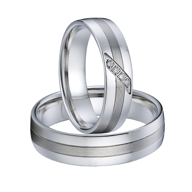 

collections western silver color wedding ring sets for men and women LOVE stainless steel jewelry marriage Couple ring