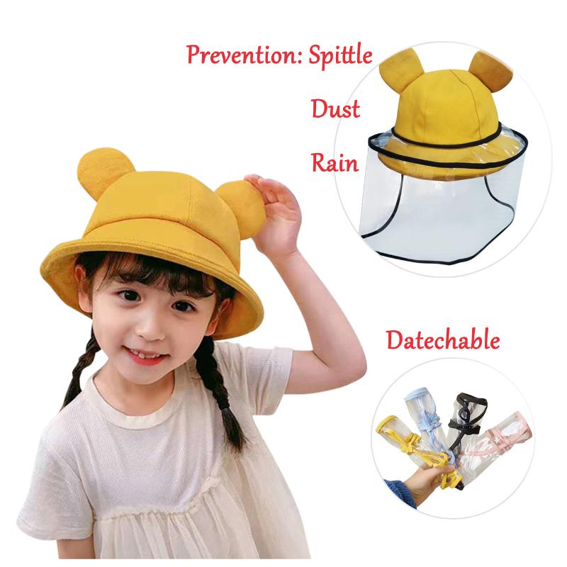 

LONSANT cute animal sharp Anti-spitting Protective Toddler baby kids Beach Hat Dustproof Cover Kids Boys Girls Fisherman Cap Hat, Black