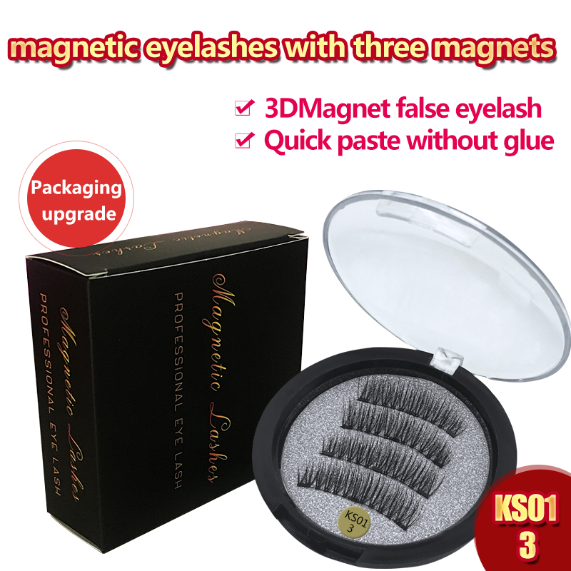 

Z'LRAQI BEAUTY 3D Magnetic Eyelashes Three Magnets Handmake Flase Eyelashes 1 Pair Wearing Without Glue Natural Long