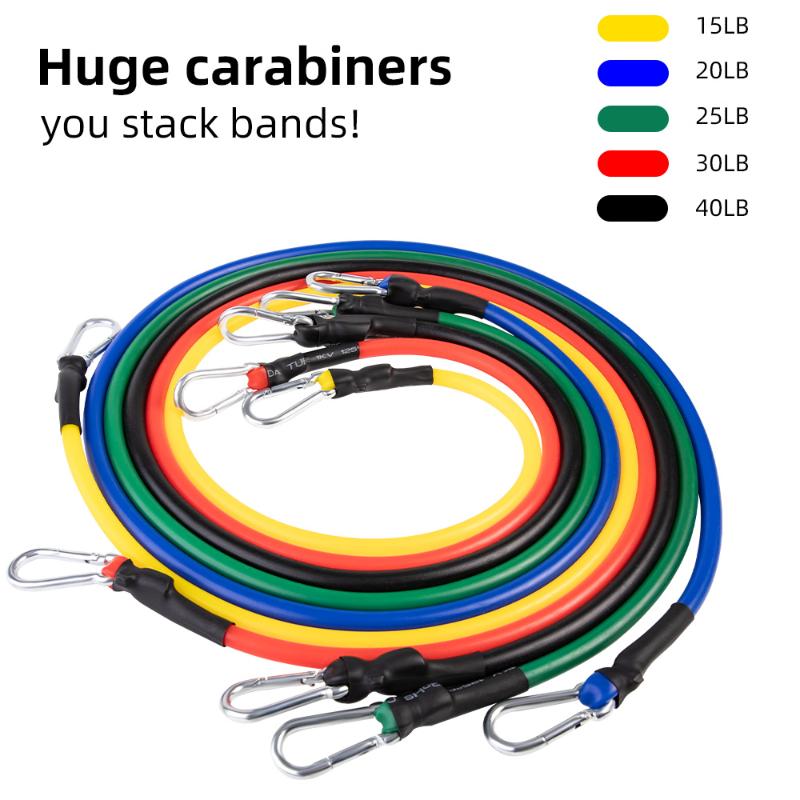

11pcs Pull Rope Fitness Exercises Resistance Bands with handle set Yoga Tubes Latex bandas elasticas fitness equipment
