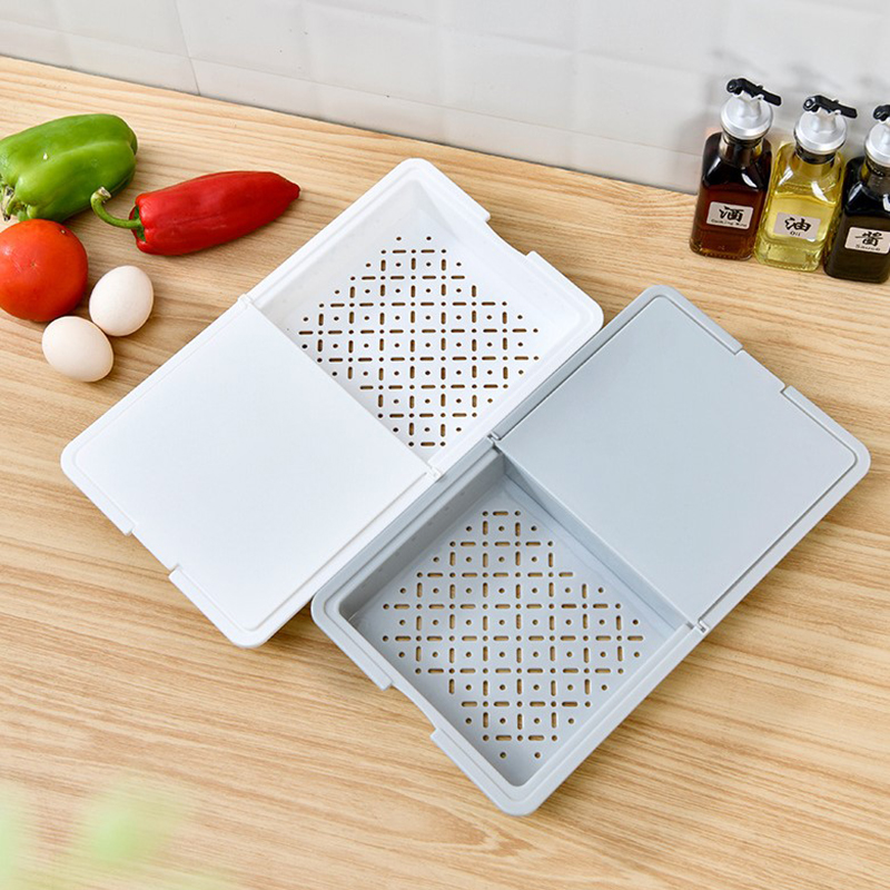

Household Multifunctional Cutting Board Three In One:cutting Vegetables, Draining, And Storing Kitchen Storage Accessories