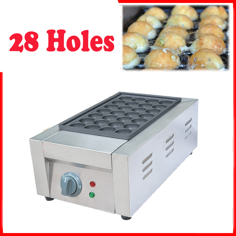 

Free Shipping GCS Commercial Electric Takoyaki Maker Grill Octopus Ball Baking Machine Non-stick Gas Chibi Maruko Cooker 28 Hol