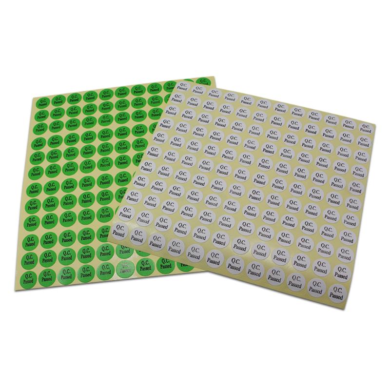 

9900Pcs/Lot 1.3cm(0.51") Round Sticker Event Self-adhesive Q. C. Passed Logo Printed Paper Characters Labels For Factory Goods