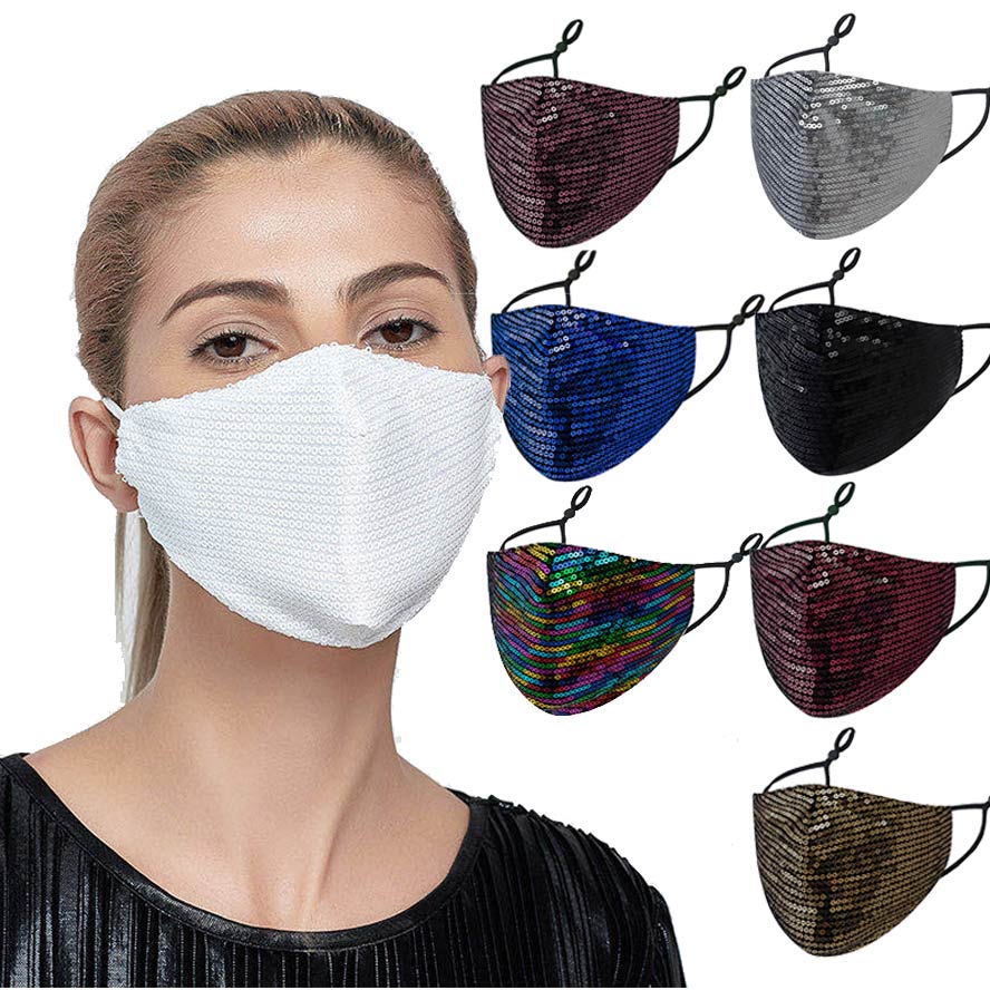 

face mask adult Men women sequin designer fashion masks thickened flannel dustproof breathable washable adjustable facemask