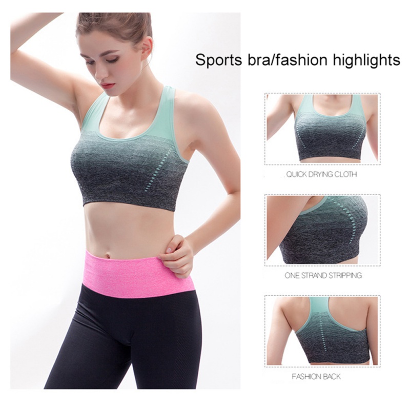 

High Stretch Breathable Sports Bra Top Fitness Women Padded Sport Bra for Running Yoga Gym Seamless Crop, Sky blue