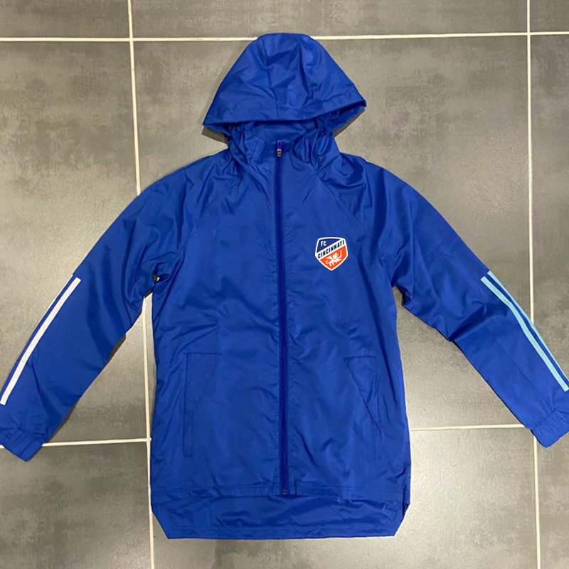 

New 2020-21 FC Cincinnati mens soccer hoodie jacket windbreaker winter coat full zipper football windbreaker Sweatshirt hooded Men's Jackets, Black