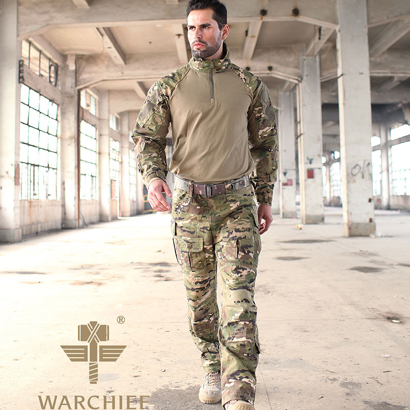 

2020Tactical Outdoor Uniforms ofShirt and Pants for Men Spring Paintball SWAT Army Training Hunting Suit, Black