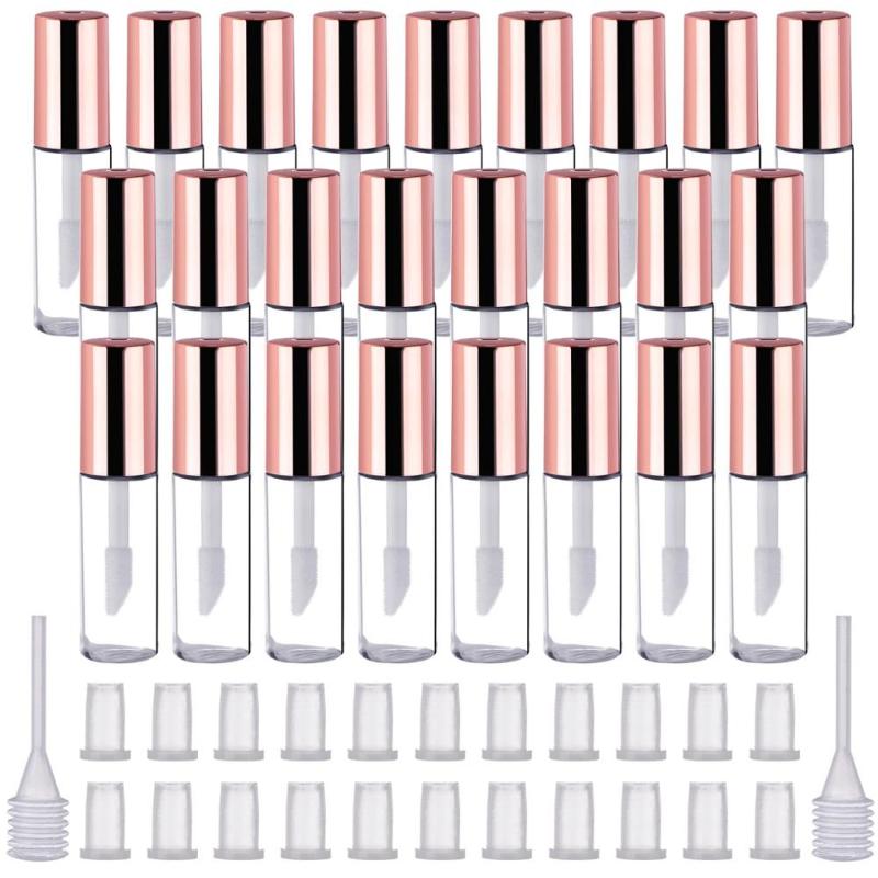 

25 PCS 1.2 mL Rose Gold Empty Lip Gloss Tubes Containers Clear Mini Refillable Lip Bottles for DIY Makeup lipgloss tube