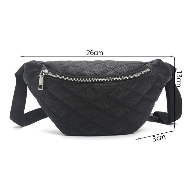 

Women Fanny Pack Chest Bags Leather Phone Pouch Belt Waist Bum Bag Waist Pocket, Black