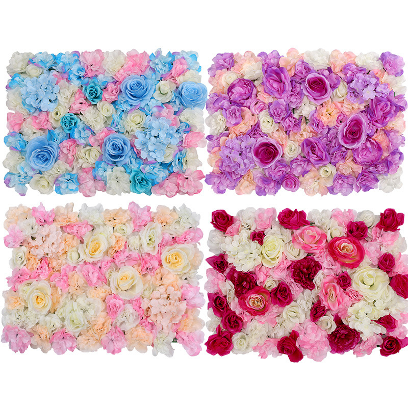 

Artificial Silk Hydrangea Flower Wall Panels Wedding Decoration Backdrop Home Decor Fake flower 60cmX40cm, Red