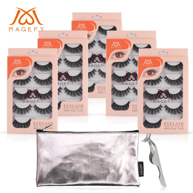 

25 Pairs/lot Eyelashes 3D Mink Lashes With Makeup Bag Strip Lashes Mink False Eyelashes Makeup Extention Tweezer