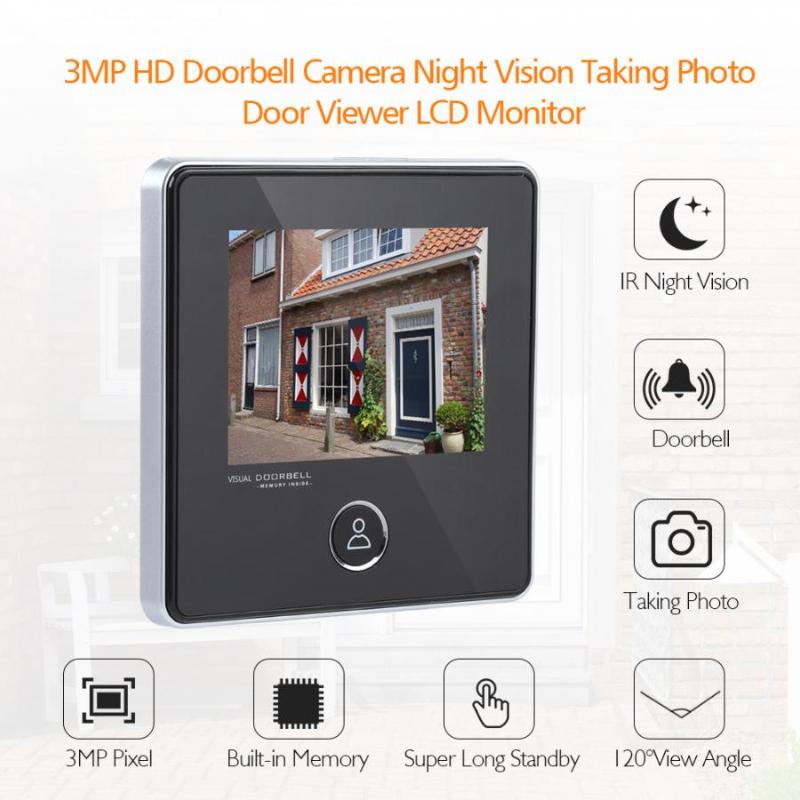 

3 inch HD LCD displaySecurity 3MP HD Doorbell Camera Night Taking Photo Door Viewer LCD Monitor new