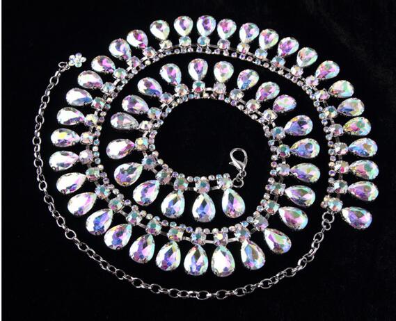 

Sparkling Women's Butterfly Crystal Rhinestone Waist Diamond Belt Bling Bling For Dancer Stage Performance Red Free Shipping, Beige