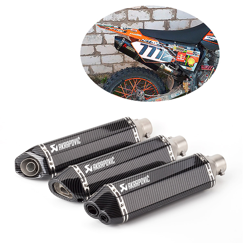 

36-51mm Motorcycle Exhaust Akrapovic Universal Muffler Motorbike Escape Moto Exhaust For ATV R1 R3 R6 CBR250 Nmax155 Nvx155