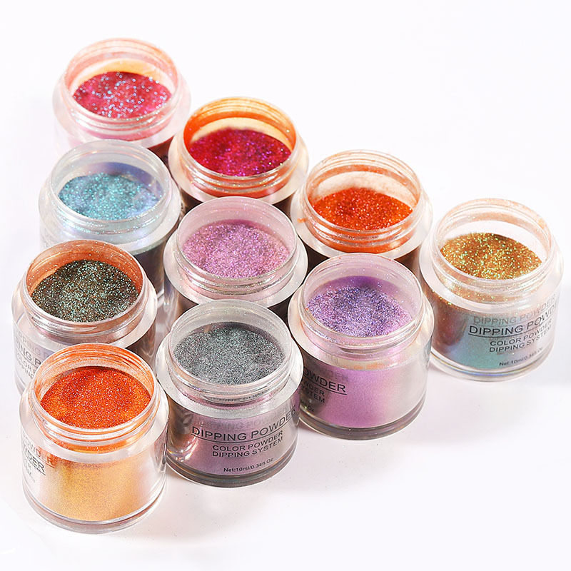 

2020 New Arrival 10 Colors Dipping Powder Without Lamp Cure Nails Dip Powder Summer Gel Nail Color Natural Dry 10ML/Jar
