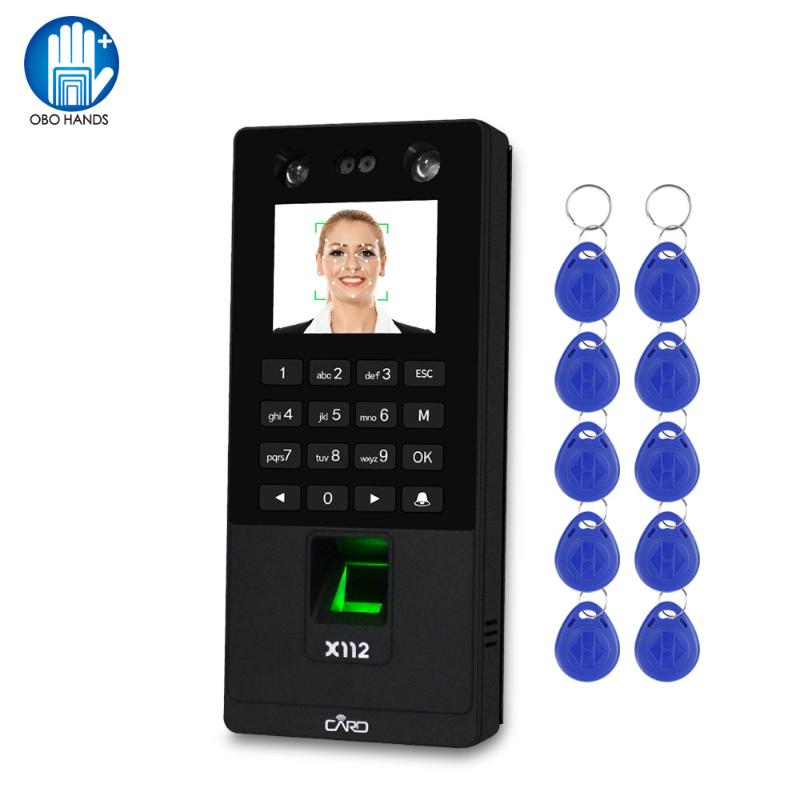 

TCP/IP/USB Biometric Facial Access Control Keypad Software 2.8inch Fingerprint Face Time Attendance Machine with 10pcs Keyfobs