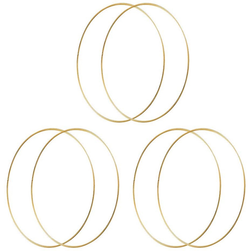 

HOT SALE 10 Inch Metal Hoops Craft Dream Catcher Ring Wreath Floral Macrame Rings for Dream Catcher, Crafts 6 Pack, Gold