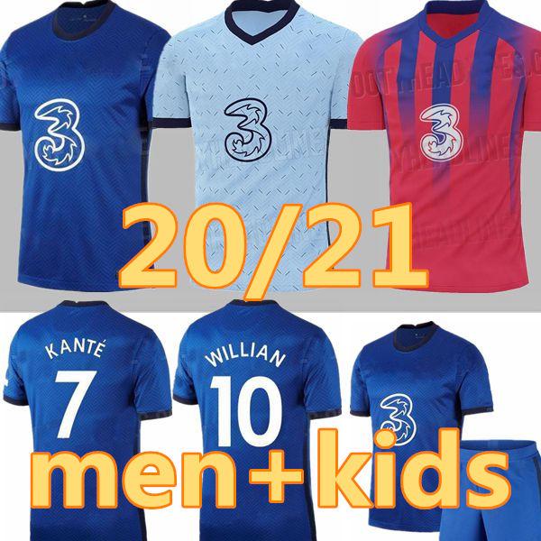 

20 21 men kids kit home KANTE away WERNER ABRAHAM ZIYECH LAMPARD ODOI JORGINHO PULISIC soccer jersey 2020 2021 GIROUD WILLAN football shirt, Black
