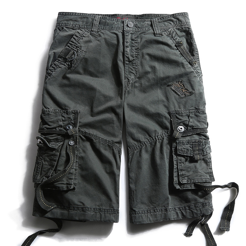 

Hot Selling Large Size Western Style Workwear Shorts Multi-Pocket Trousers Pocket Men'S Middle Pants Shorts-40, Khaki