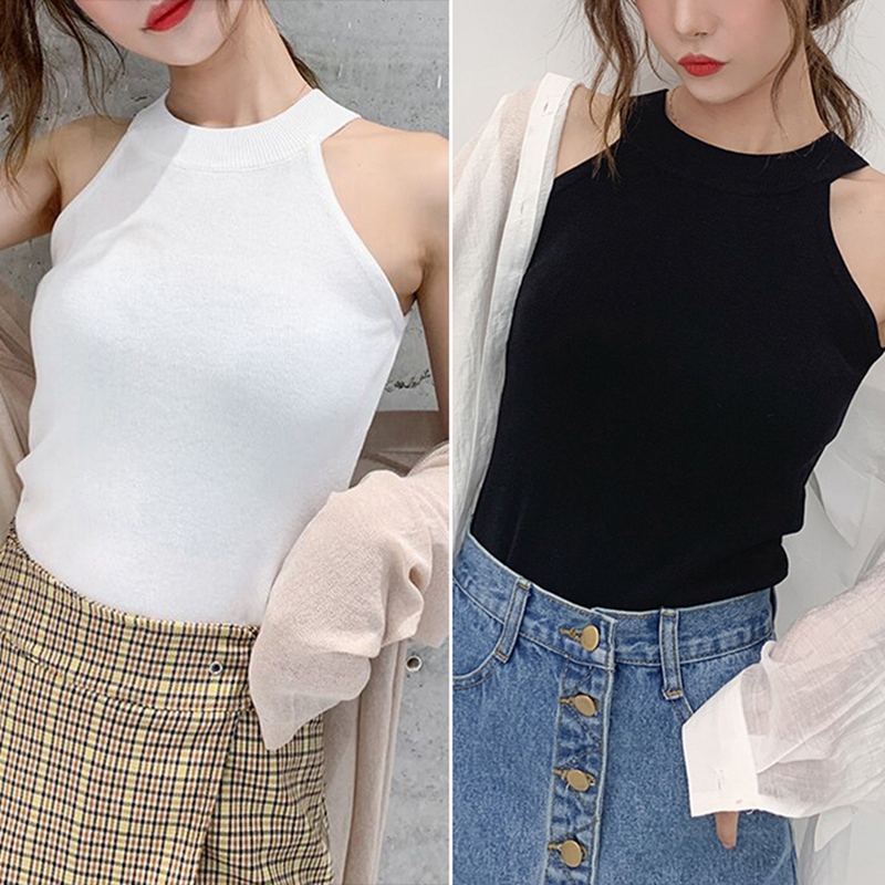 

Women's Vest Suspenders Women's New Sleeveless Camisole Slim Slim Bottoming Shirt, Black