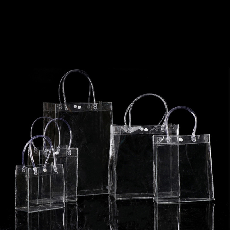 

HOT 20pcs/LOT 20*28*10CM Waterproof transparent gift bag plastic bag PVC shop cosmetic packaging party holiday Supplies