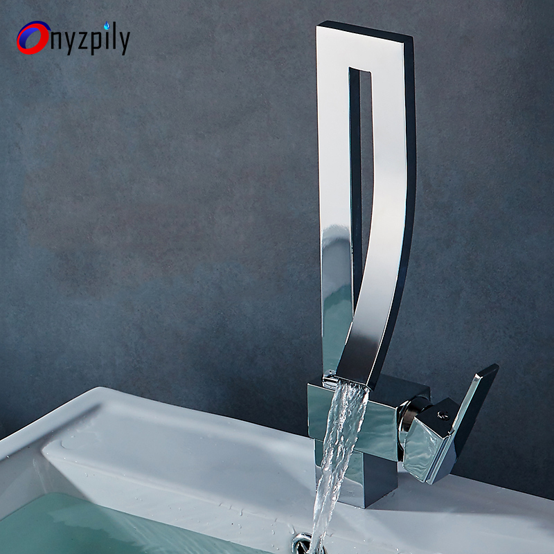 

Bathroom Sink Faucets Luxury Chrome Black Nickel Orange Brass Square Basin Faucet Mixer Tap Deck Mounted &Cold MixerTap Torneira