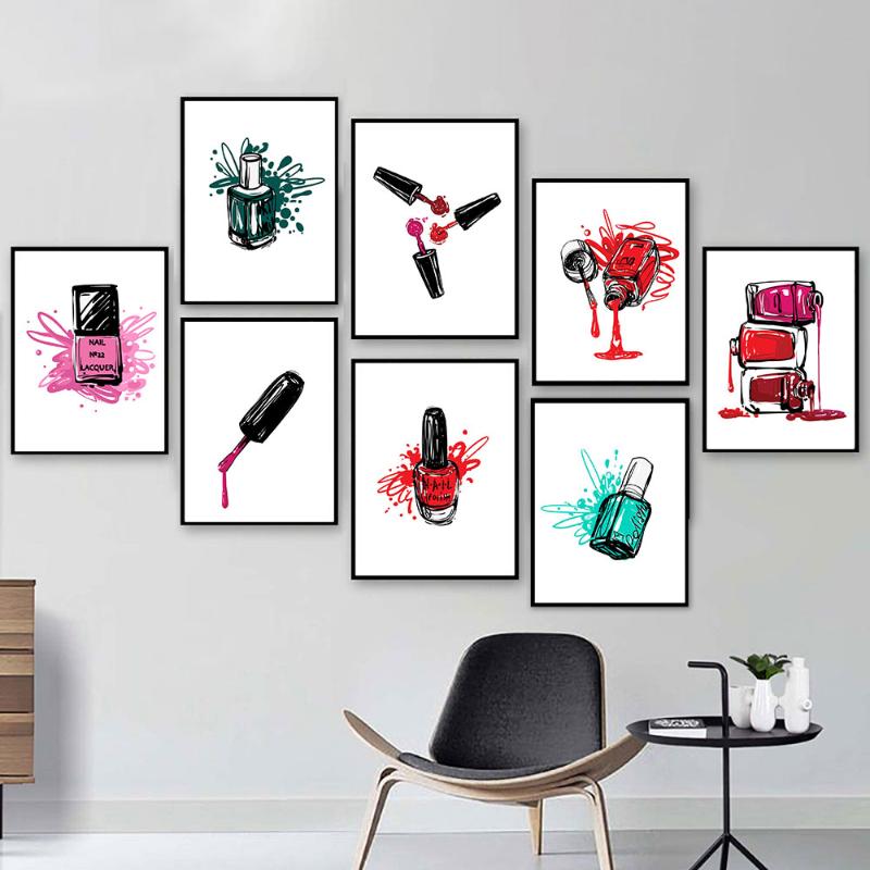 

Nail Polish Spalash Abstract Posters Minimalist Wall Art Canvas Prints Colorful Painting Nordic Decoration Pictures Room Decor