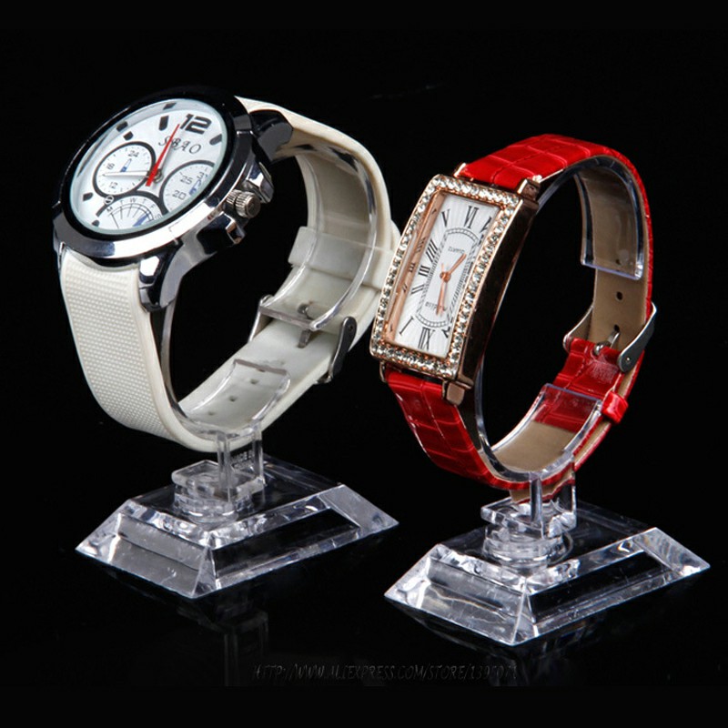 Free shipping plastic transparent watch display stand window counter display stand C ring watch display holder Jewelry props-image-565476229