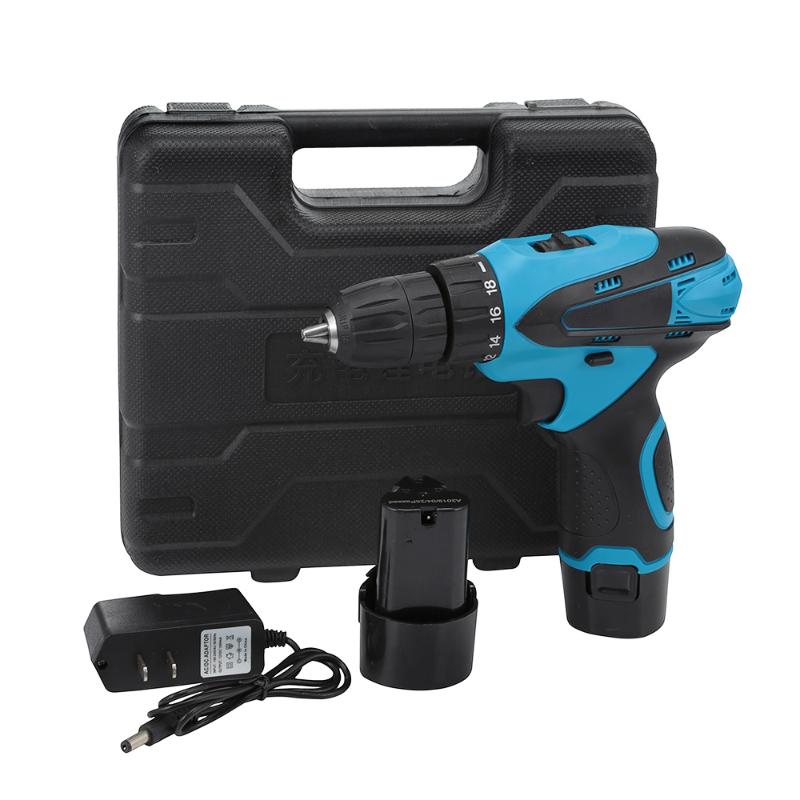 

12V Electric Drill Cordless Screwdriver Set 2 Speed Setting Cordless Drill Electric Screwdriver Mini Wireless Power Driver