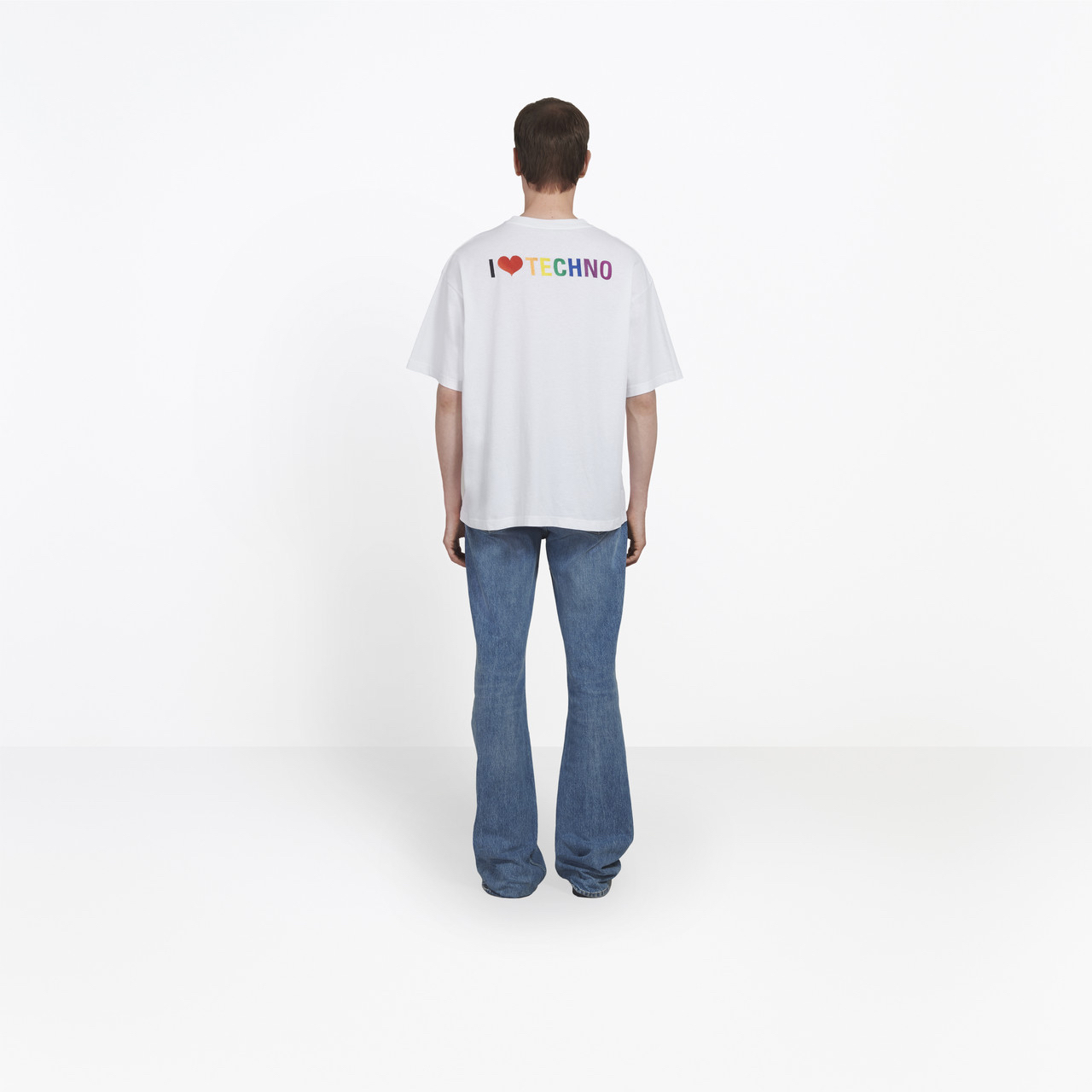 

fashion mens women t-shirt with i love techno embroidery tee fashion men women casual comfort cool tee 2 colors size xs-m, White;black