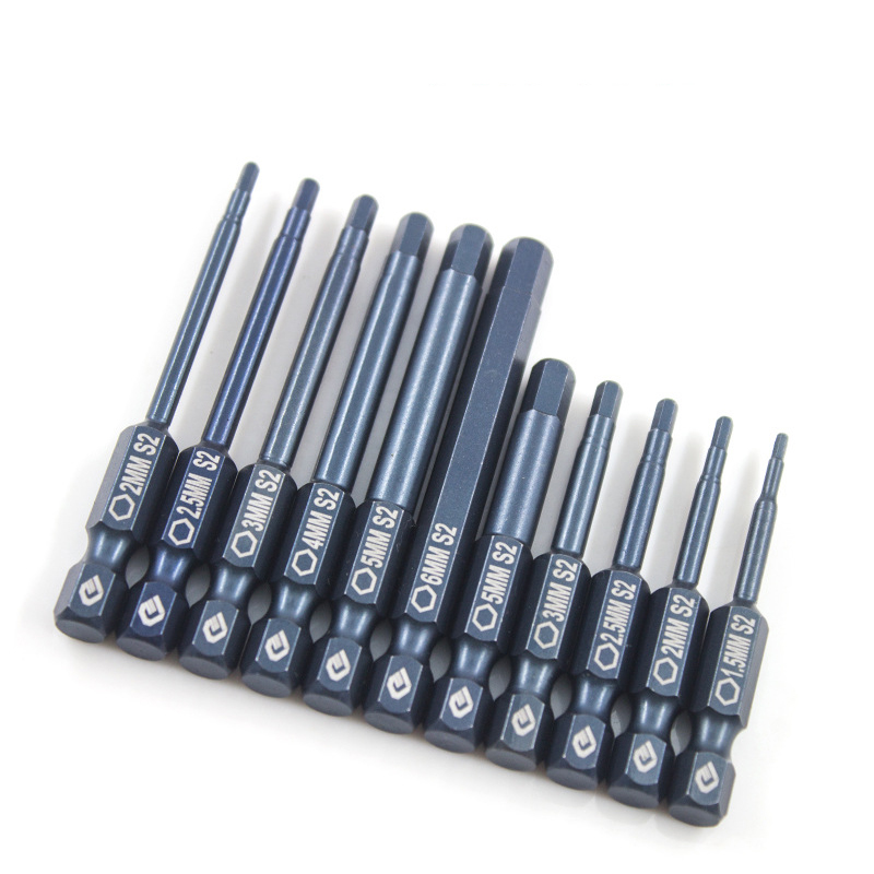 

50 65 100 mm Long Magnetic Security Electric Hex Screwdriver Bit Set 1/4 inch Shank H1.5 to H14 Screw Driver Bits for Power Tool