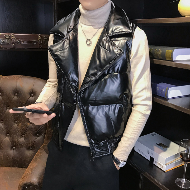 

New Padding Mens Vest Luxury Solid Color Winter Sleeveless Mens Jacket And Coats Fashion Slim Fit Black Male Coats, Black m003