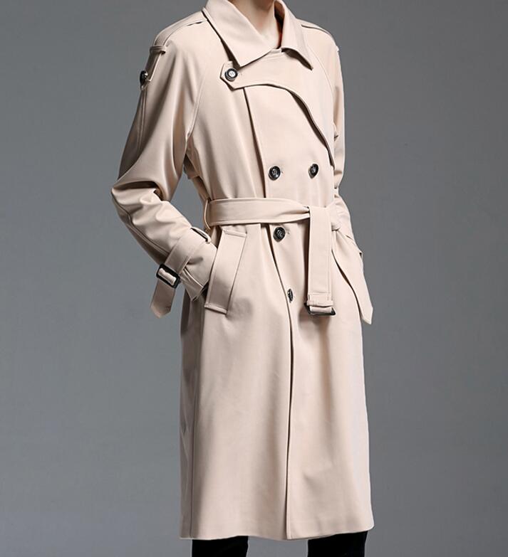 

6XL HOT Winter Men New Fashion Personalized Casual double-breasted loose large size long-sleeved jacket, Beige