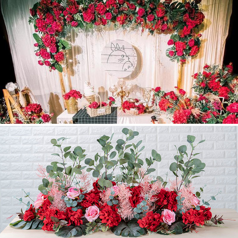 

Artificial Silk Rose Row DIY Wedding Road Guide T Station Arch Decoration Artificial Flower Opening Studio Props Dress Up Flower, B5