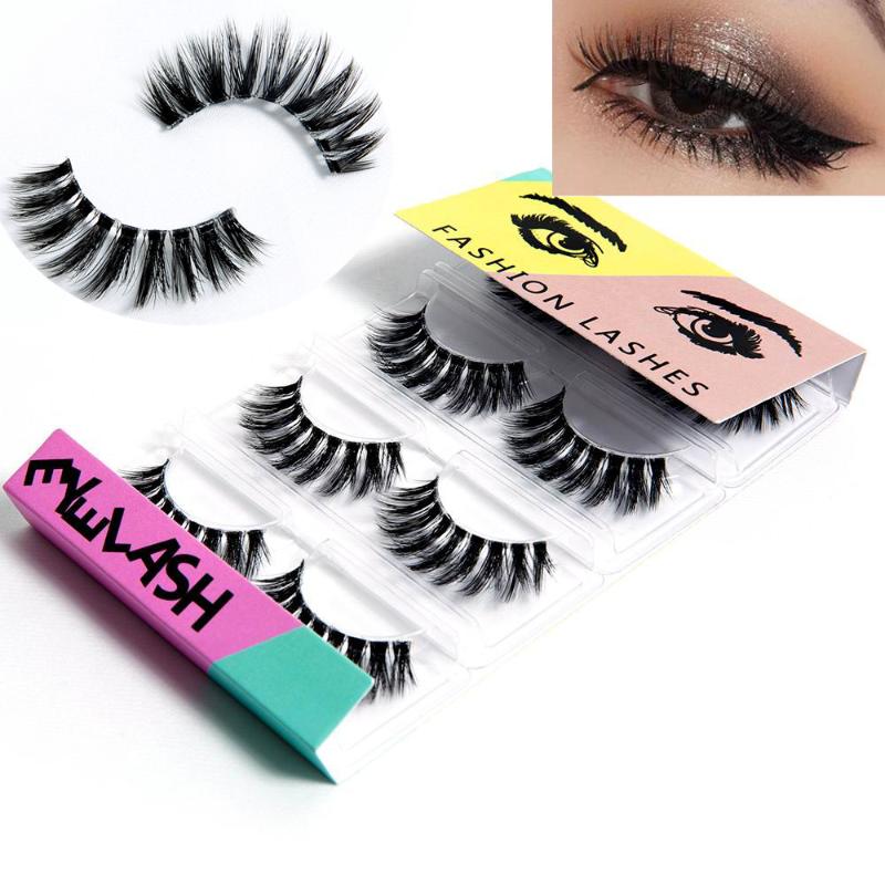 

2020 NEW 4pair Mink Eyelashes 3D Mink Lashes HandMade Maquiagem Full Strip Lashes Transparent Cilios False Eyelash