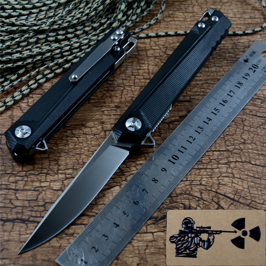 

Jungle edge JK3311 Pocket Folding Knife D2 blade G10 handle flipper ball bearing washer outdoor camping hunting pocket knives EDC tools