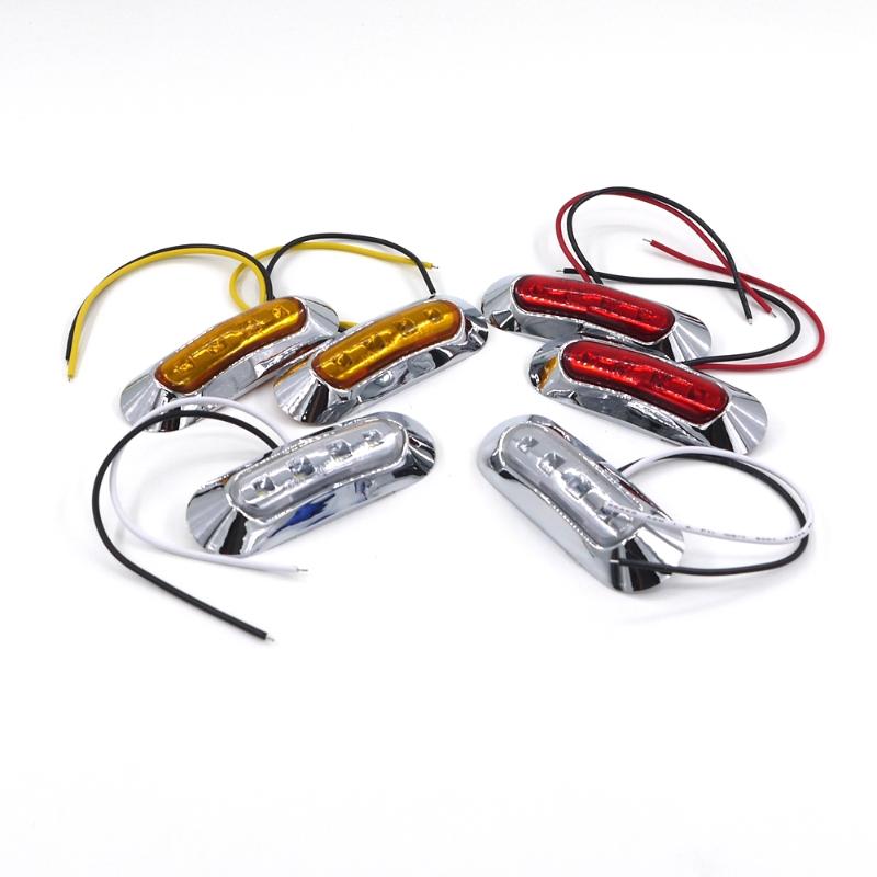 

Eonstime 2pcs LED Side Marker Lights Tail Lamp 12V/24V Car Truck Trailer Rear Lights Parking Light Red White Amer Blue Green, As pic