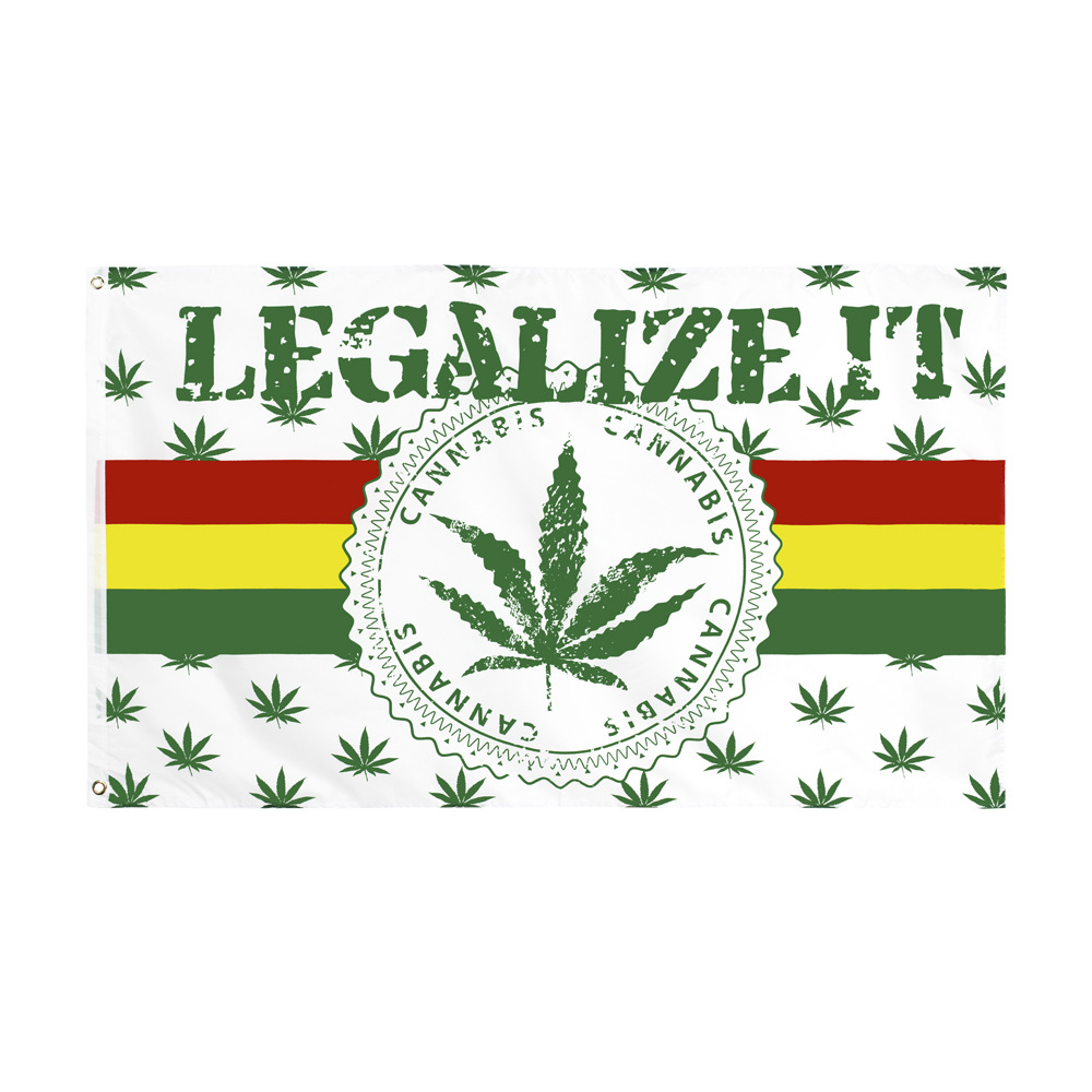 

Custom Digital Print 3x5ft Flags Hotsale Home and Holiday Blunt Flag Pot Party Hippie Leaf Egalize IT Smoke Banner For Decoration