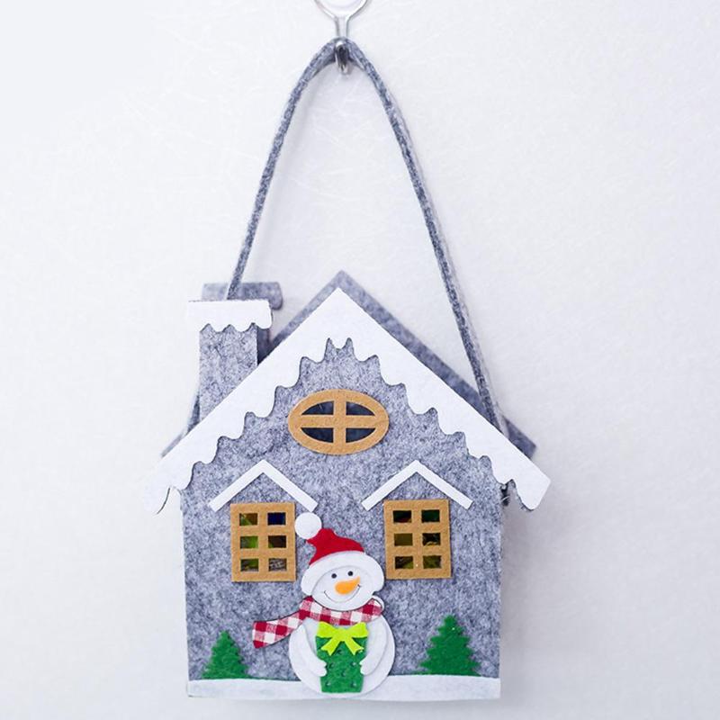 

Merry Christmas Candy Gift Bag Multi-patterned Felt Cartoon Apple Handbag Kids Presents Party Decoration Accessories