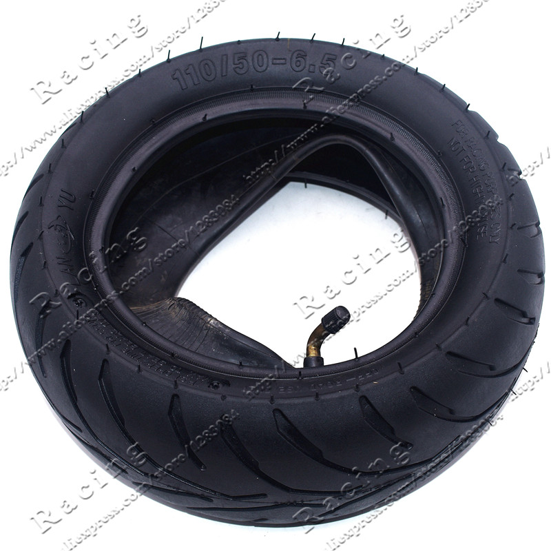 

110/50-6.5Rear Tire& 110/50-6.5 Inner Tube Bent Valve fits 49cc Mini Dirt Bike e Scooter Mini Moto