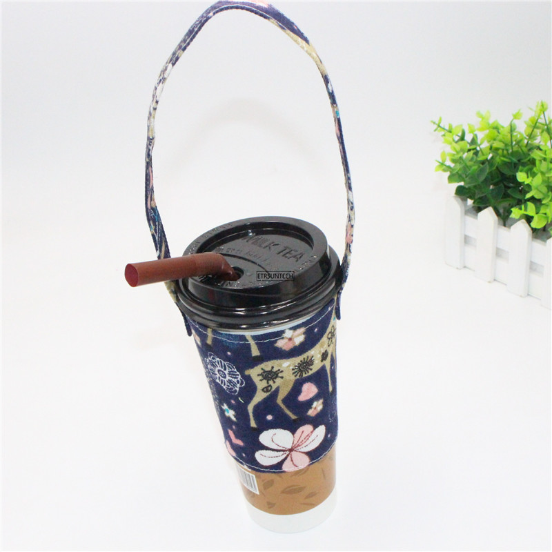 

100pcs Eco-Friendly Beverage Bag Anti-Hot Cartoon Cute Teacup Set Hand Cup r Mug Wrap Coffee Milk Small Bags Drinkware